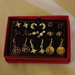 Avon Gold and Silver Celestial Earrings Set